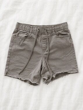 Rewash Taupe Drawstring Frayed Hem Women's Shorts
